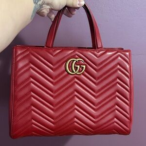 Gucci Red Quilted Shoulder Bag